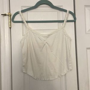AE white lace trim tank